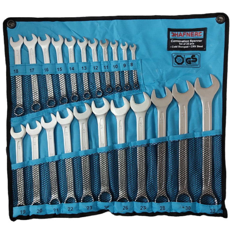 مجموعه 22 عددی آچار یک سر تخت یک سر رینگی هافنر